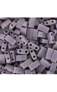 Miyuki half tila 5x2.4mm beads - Matted opaque mauve ab HTL-410FR